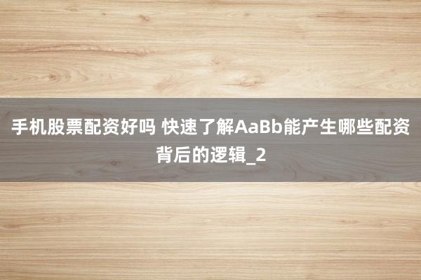 手机股票配资好吗 快速了解AaBb能产生哪些配资背后的逻辑_2