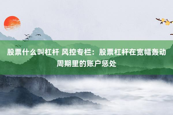 股票什么叫杠杆 风控专栏：股票杠杆在宽幅轰动周期里的账户惩处